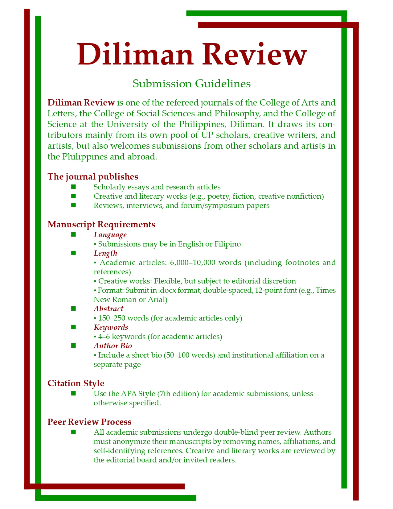Diliman Review Submission Guidelines – UP College of Social Sciences ...